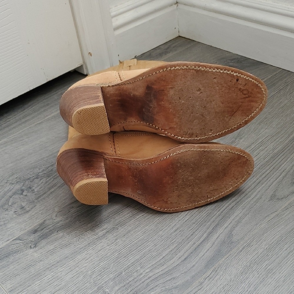 ACME Tan Heeled Boots (SIZE 6M) BOHO/Western/RETRO/Shabby Chic/Summer Vibes - Picture 7 of 11